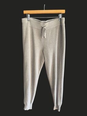 BAREFOOT DREAMS Cozy Chick Ultra Lite Gray Sparkles Joggers Pants Side Stripes M